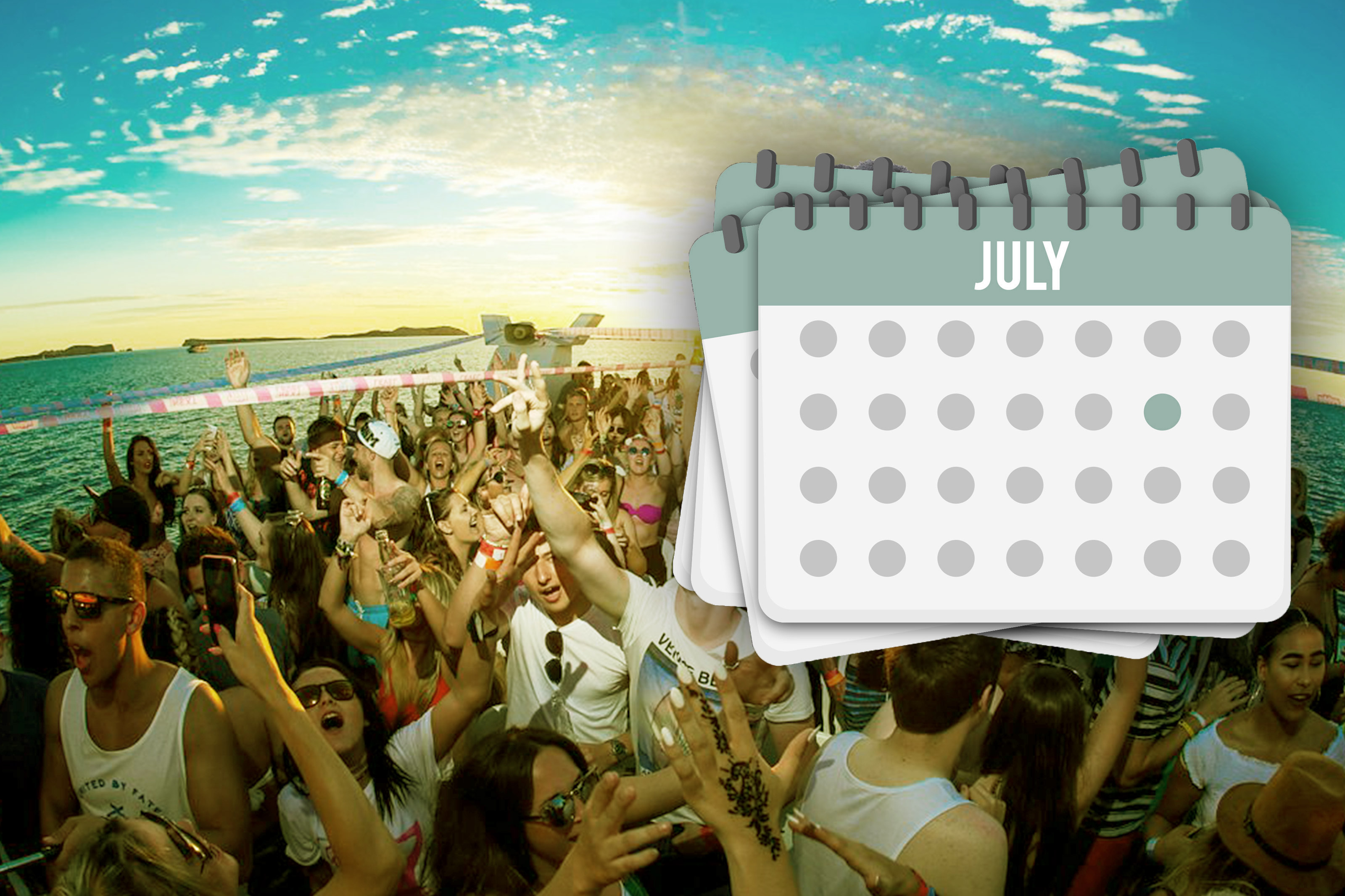 Ibiza boat party July, Boat party calendar 2023