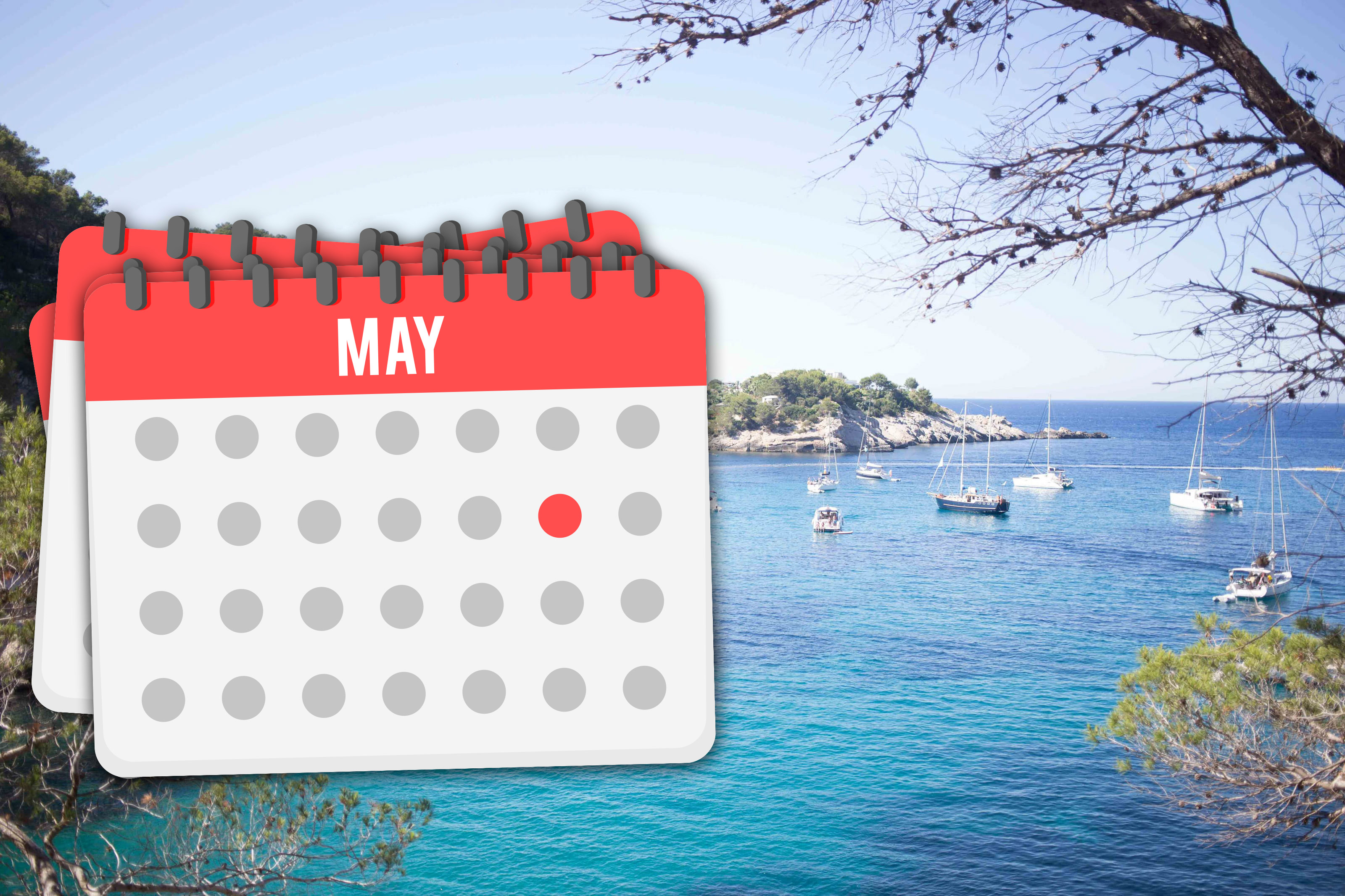 Ibiza boat trip calendar May boat tour ibiza cruise