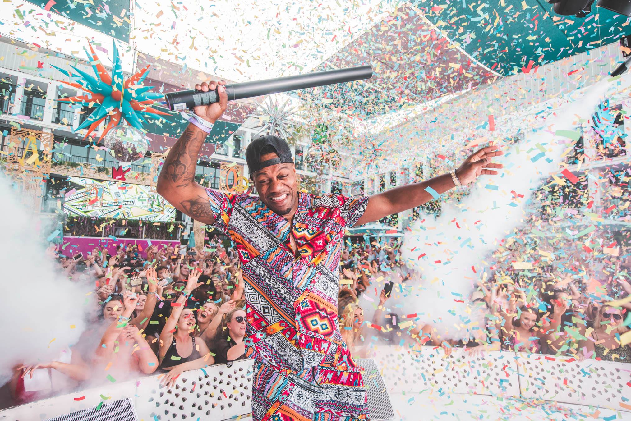 Full of energy rudimental pool party
