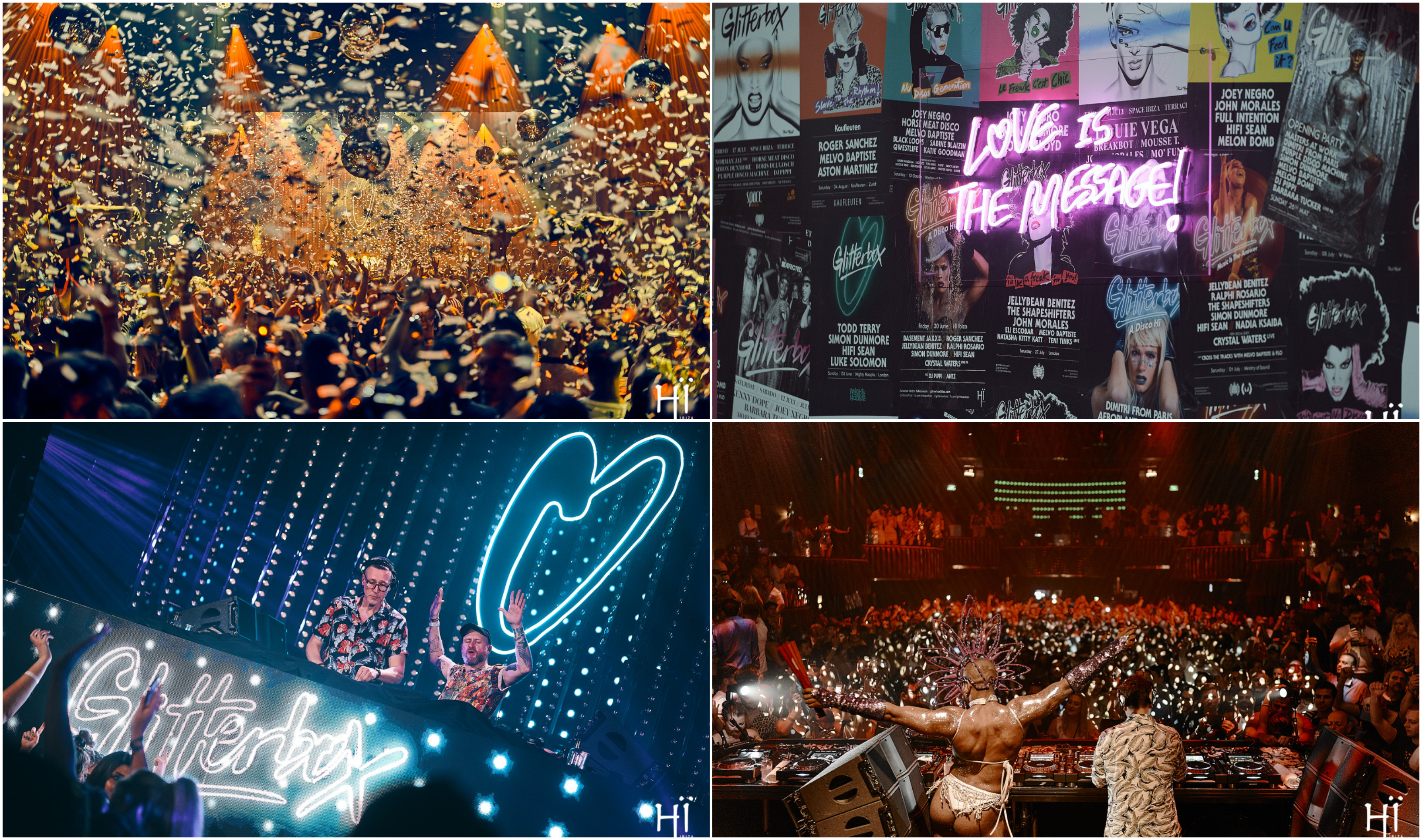 Glitterbox residence Hi Ibiza image collage