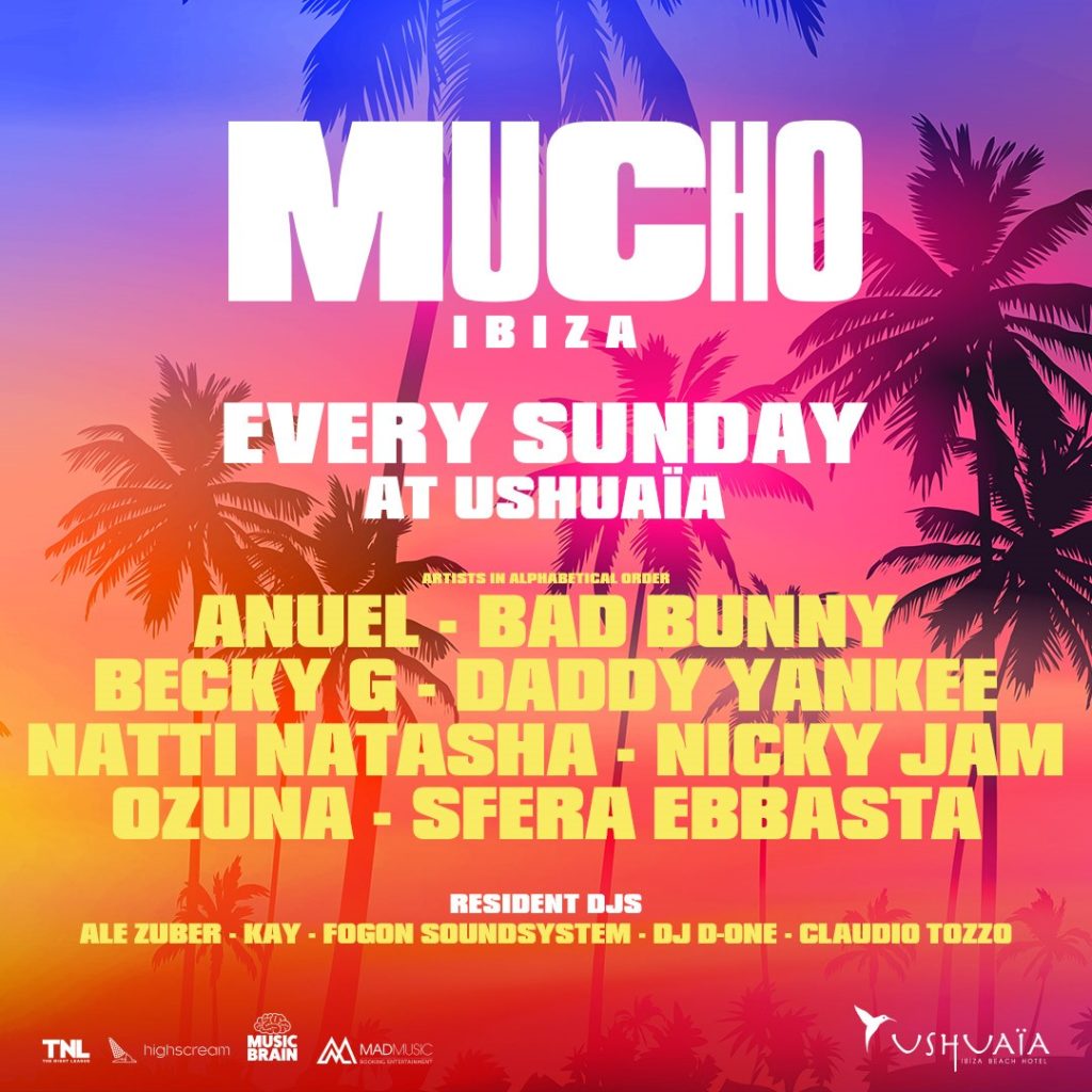 Cartel fiesta mucho Ibiza Ushuaia 2019