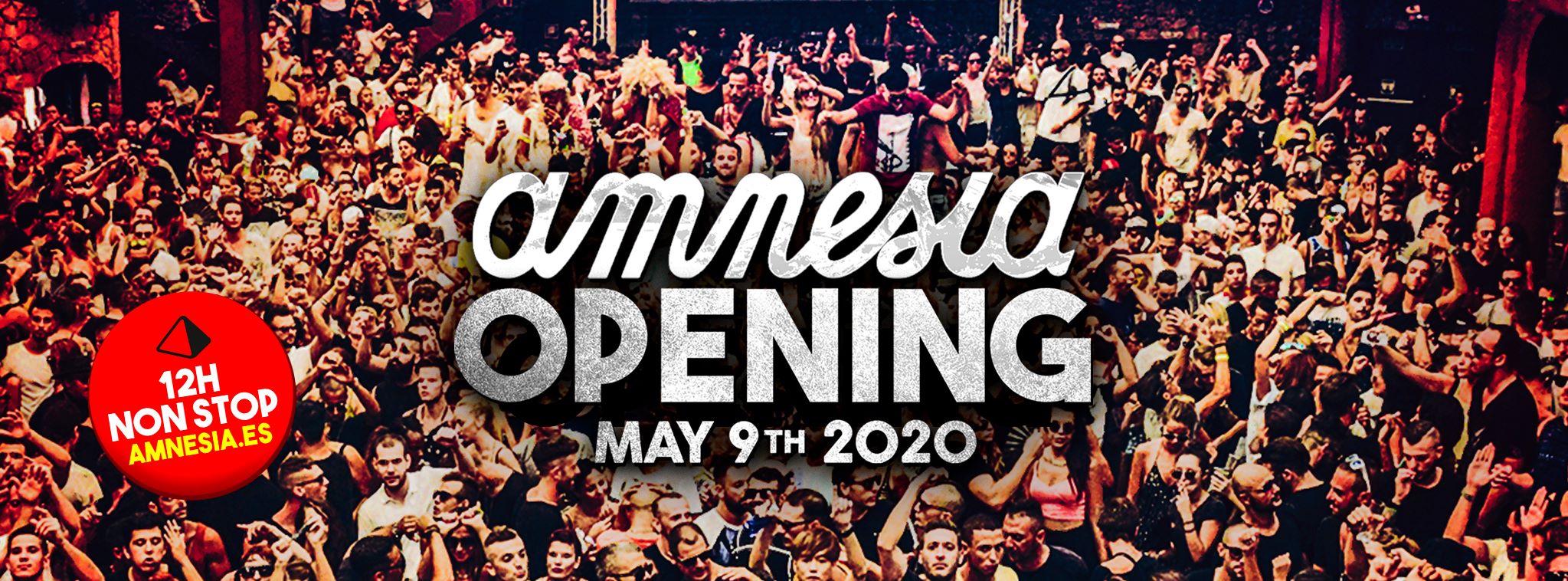 flyer amnesia opening party 2020, fiesta apertura amnesia Ibiza