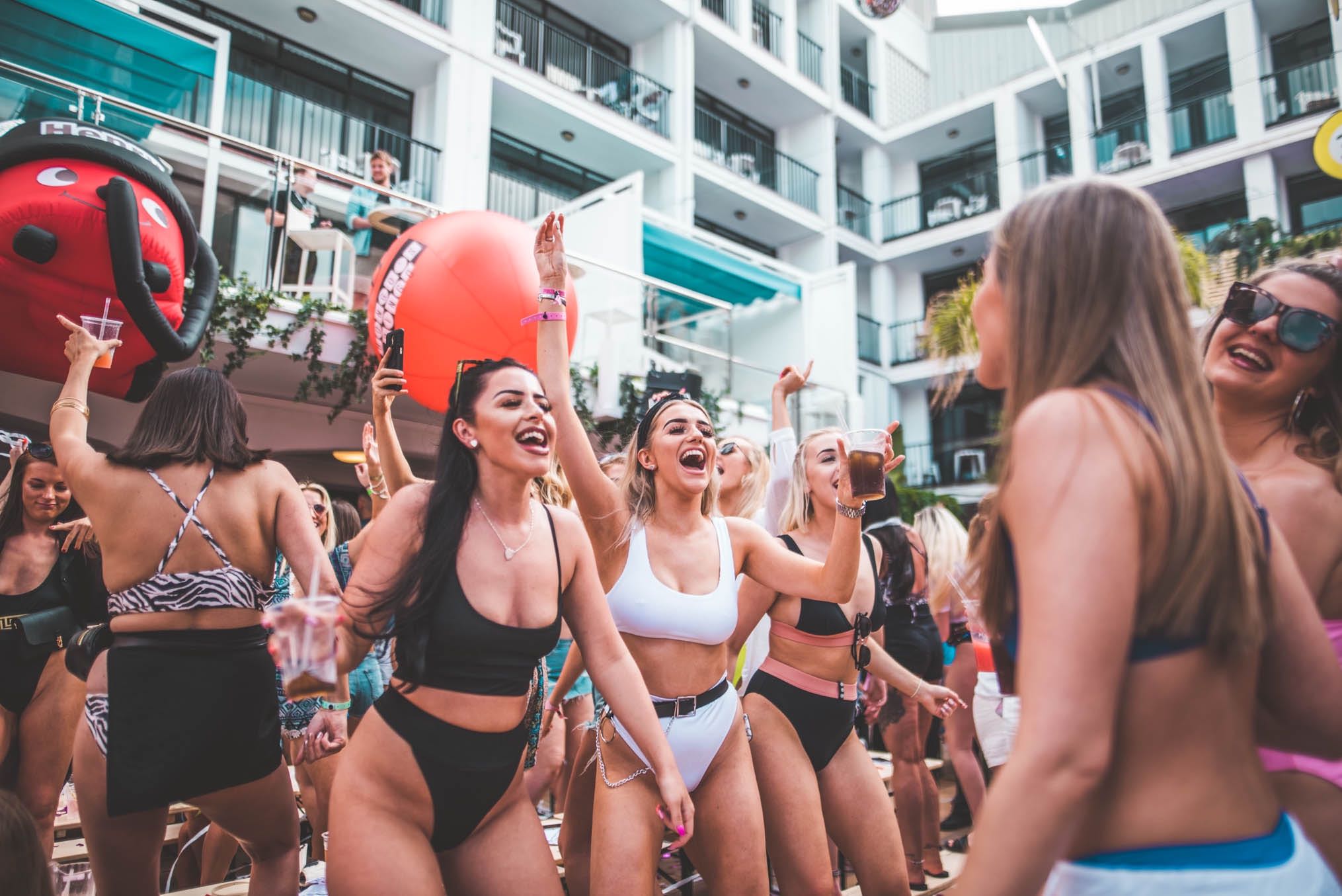 Happiness Bongos Bingos pool party Ibiza rocks