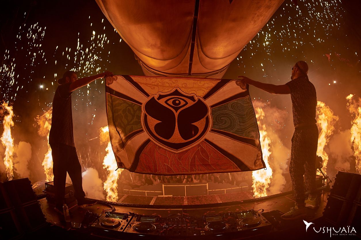 Tomorrowland flag at Ushuaia Ibiza