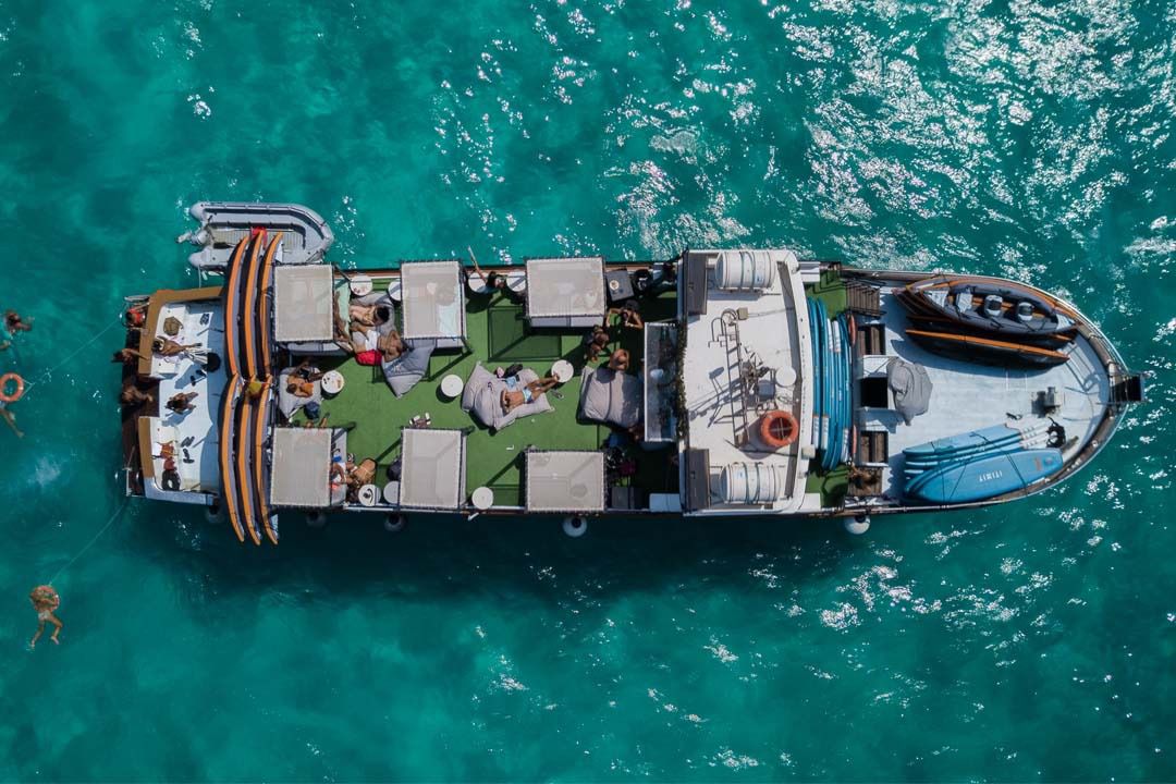 Aerial view of Ibiza Sea Party