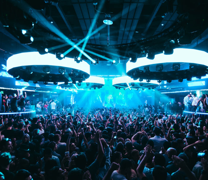 Hi Ibiza nightclub party in the main room